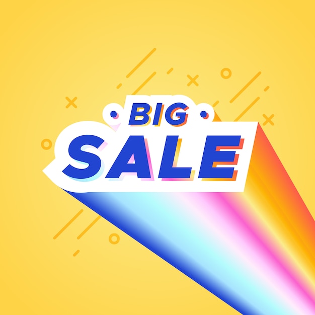 Free Vector colorful big sale banner with rainbow