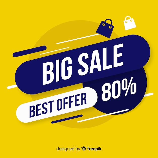 Colorful big sale composition with flat design