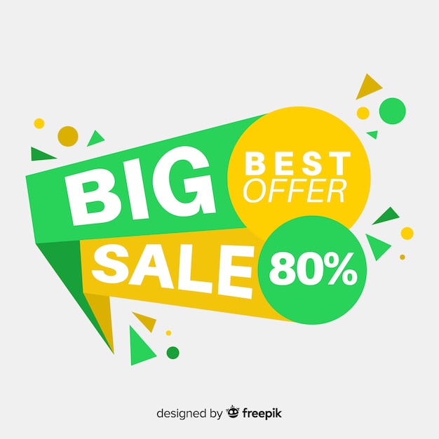 Colorful big sale composition with flat design