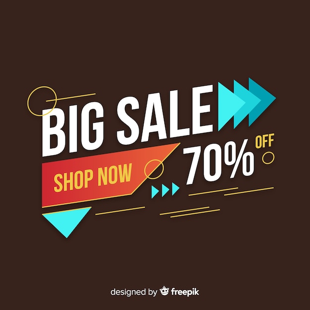 Colorful big sale composition with flat design