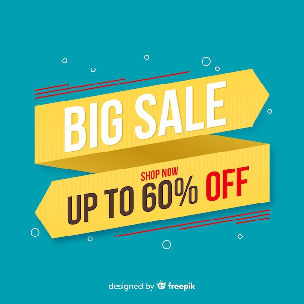 Colorful big sale composition with flat design