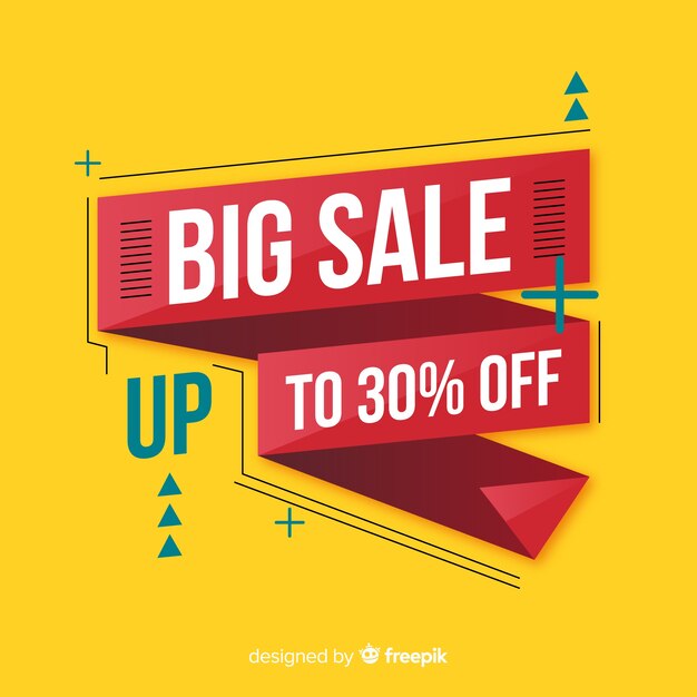 Colorful big sale composition with flat design