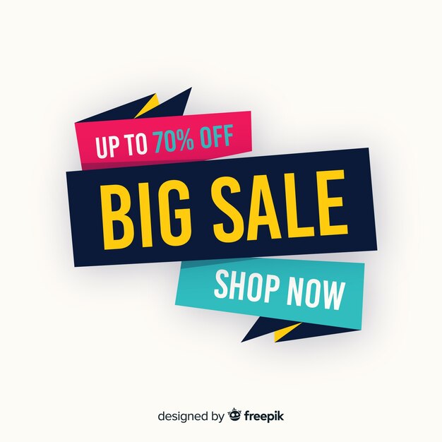 Colorful big sale composition with flat design