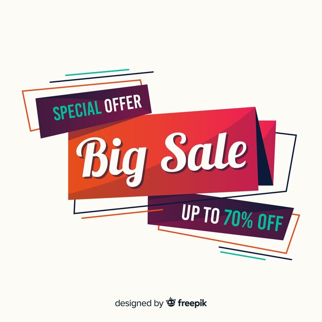 Colorful big sale composition with flat design