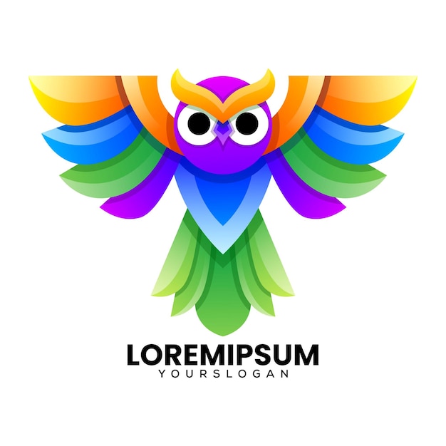 Free Vector colorful bird owl logo design