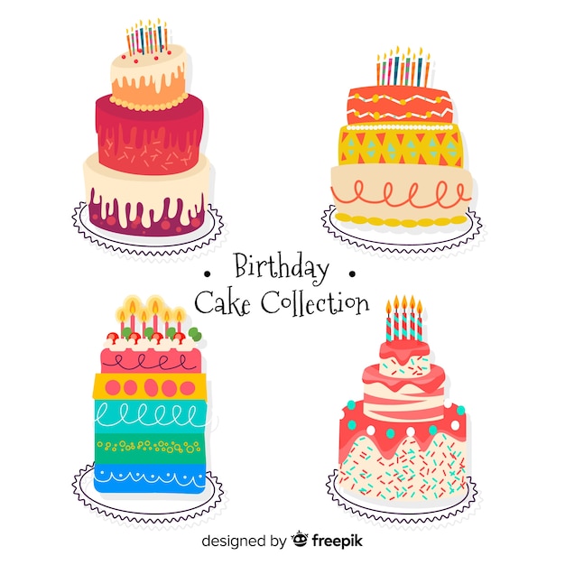 Colorful birthday cake collection