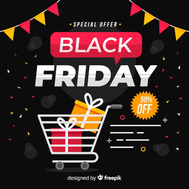 Colorful black friday in flat design