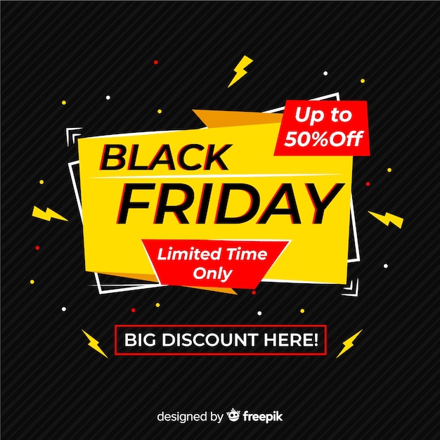 Colorful black friday in flat design