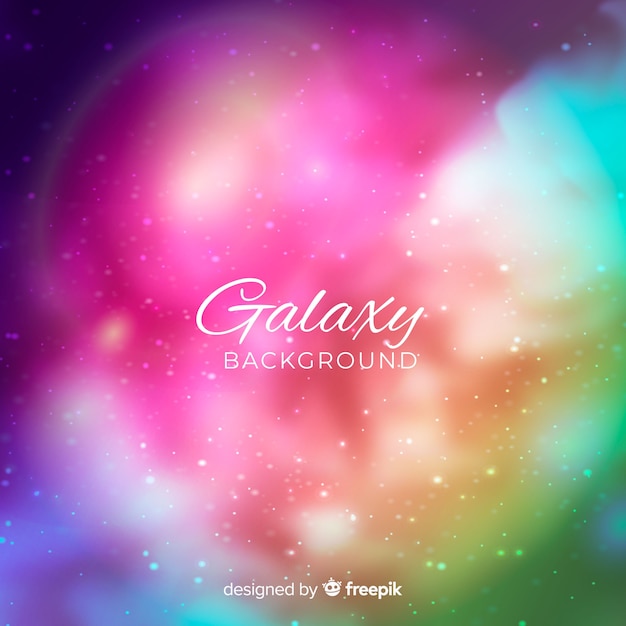 Free Vector colorful blurred galaxy background