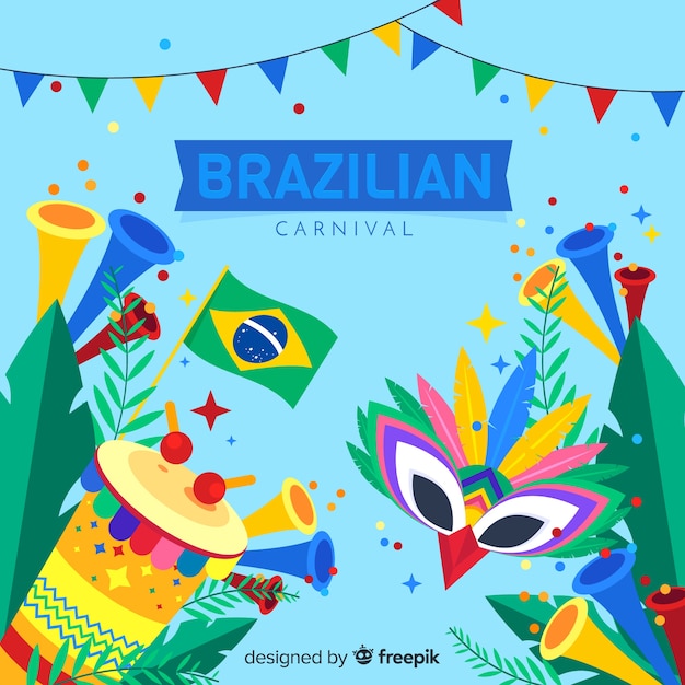 Colorful brazilian carnival background