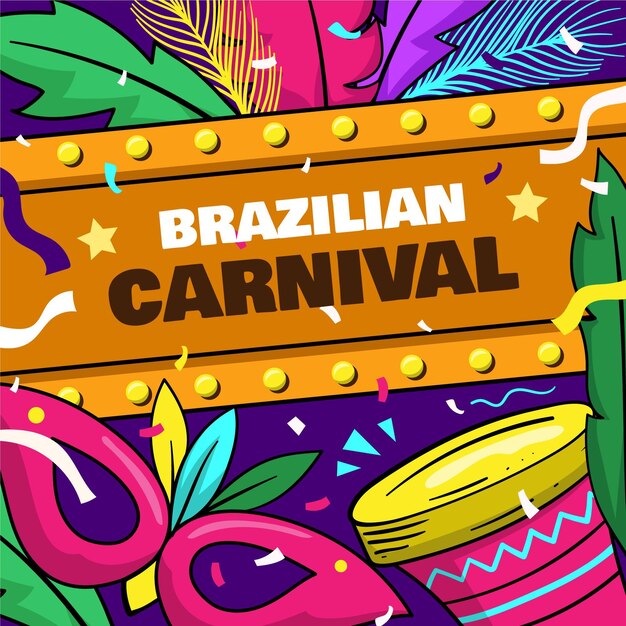 Colorful brazilian carnival illustration