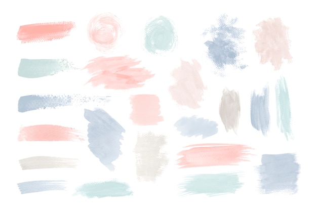 Colorful brushstroke design vector set