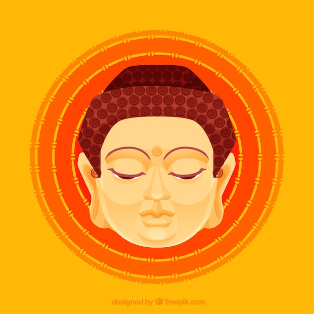 Colorful budha with flat design