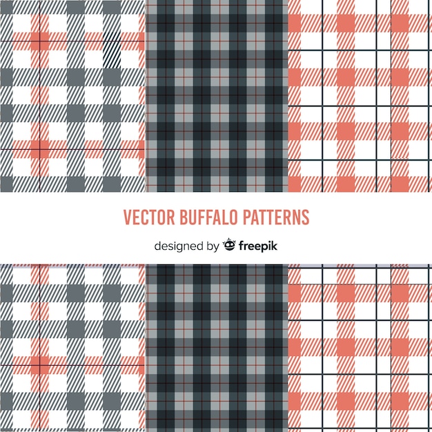 Free vector colorful buffalo pattern collection