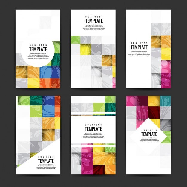 Colorful business brochures set