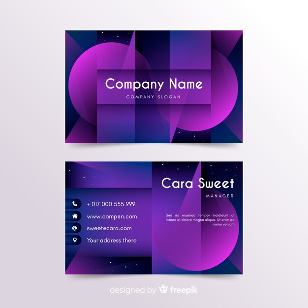 Free Vector colorful business card