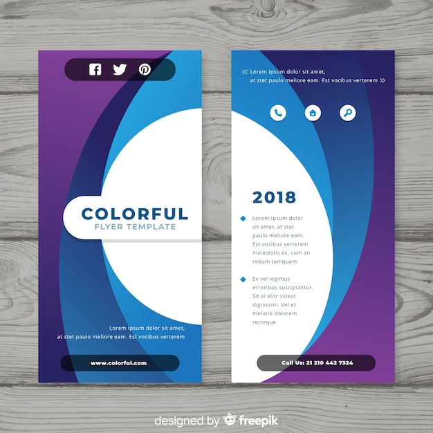 Free Vector colorful business flyer with abstract design