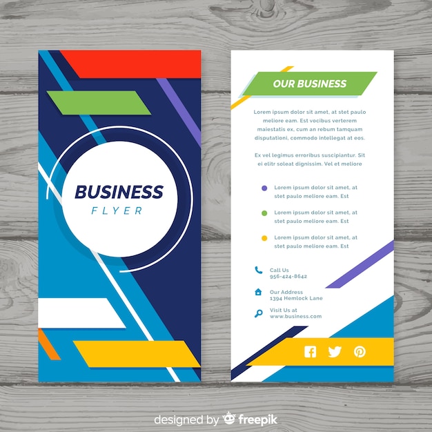 Free Vector colorful business flyer with abstract design