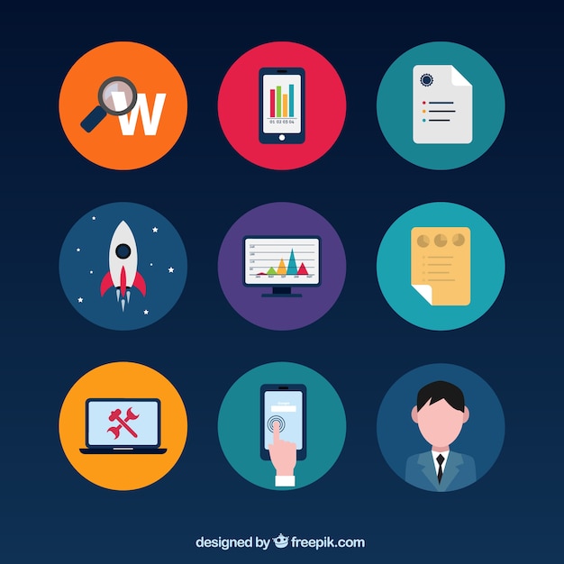 Colorful business icons