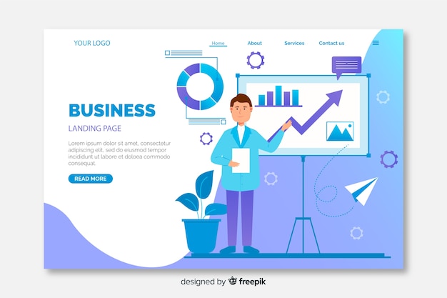 Colorful business landing page