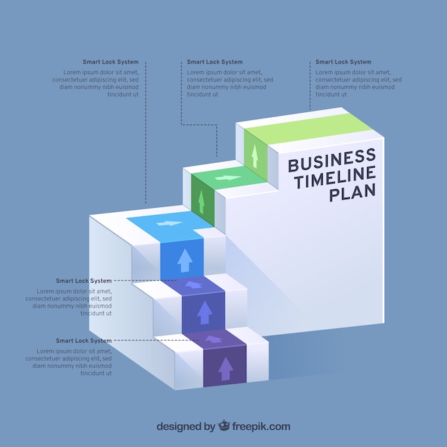 Free Vector colorful business timeline with flat design