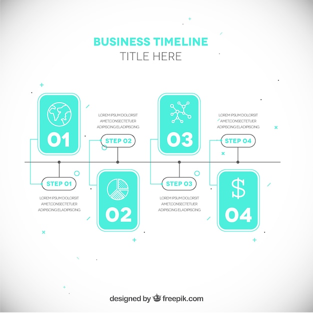 Free Vector colorful business timeline with flat design