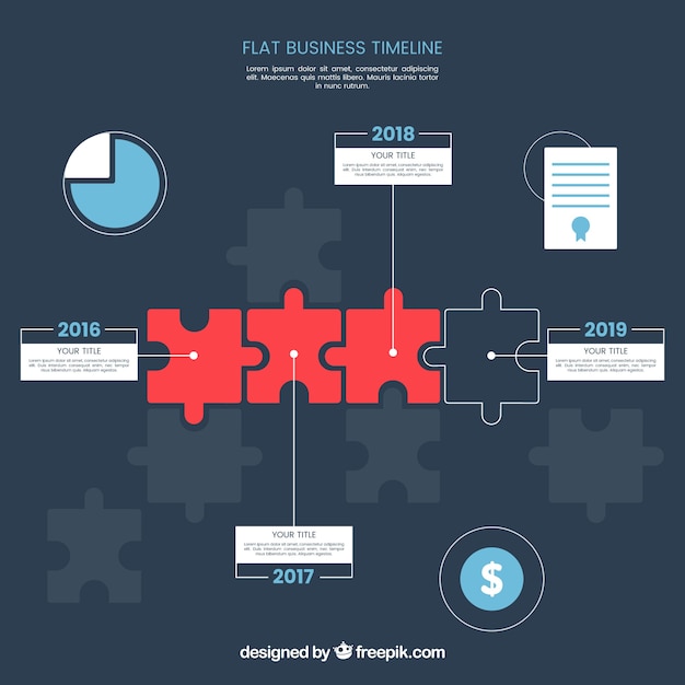 Free Vector colorful business timeline with flat design