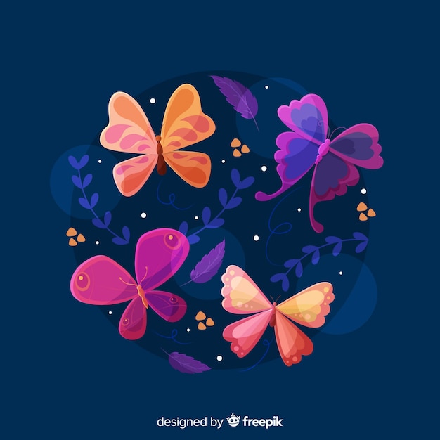 Free Vector colorful butterflies collection