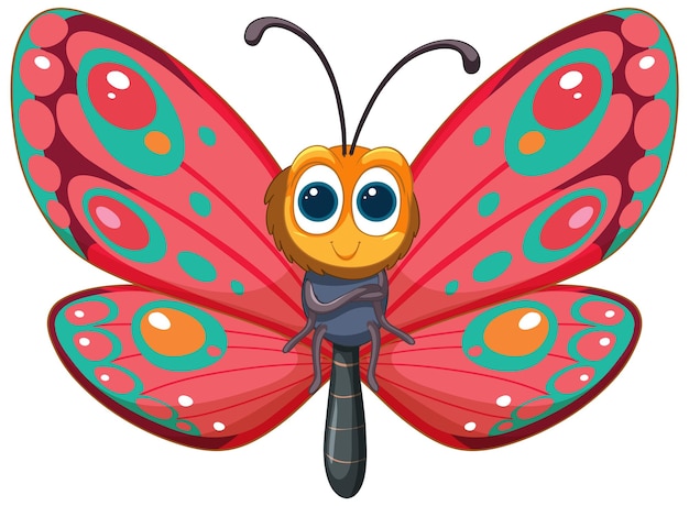 Free vector colorful butterfly girl cartoon illustration