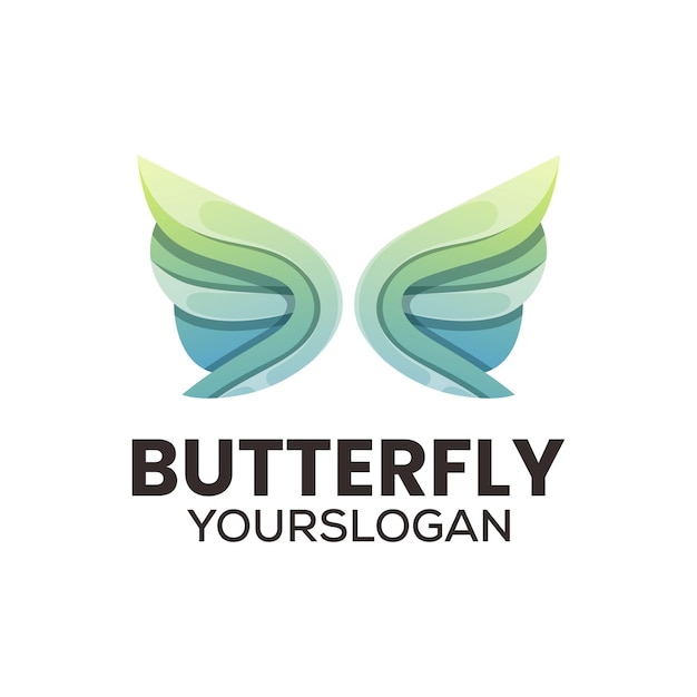 colorful butterfly icon logo design