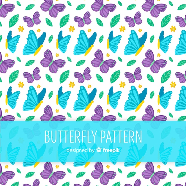 Free vector colorful butterfly patter