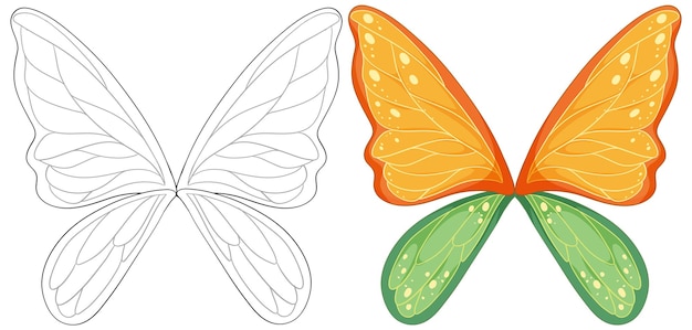 Free Vector colorful butterfly wings illustration