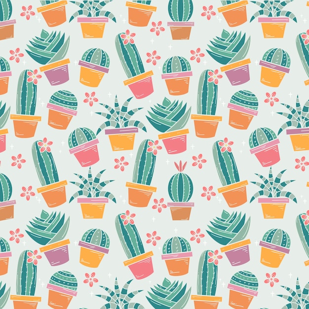 Colorful cactus pattern