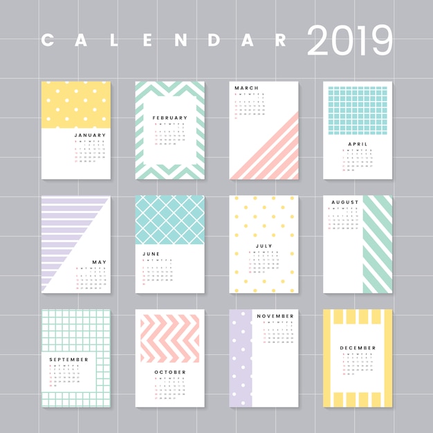 Colorful calendar mockup