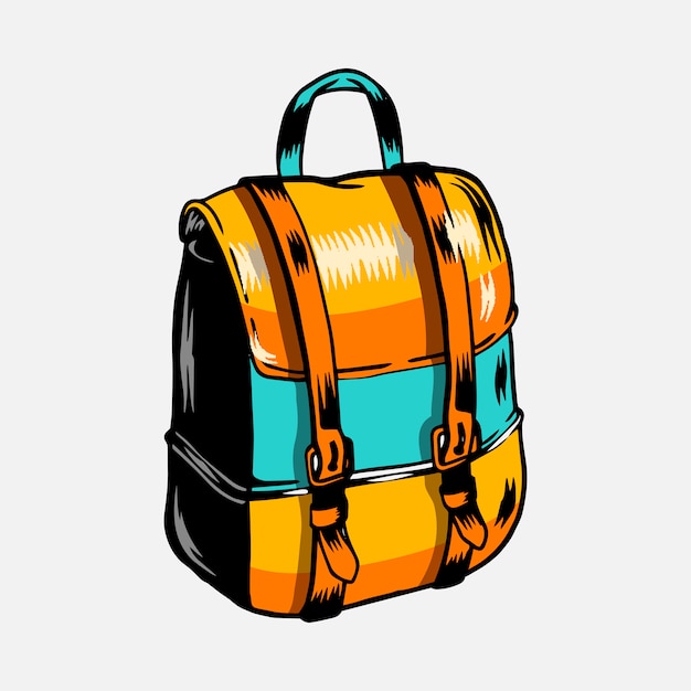 Free vector colorful camping trip rucksack vector