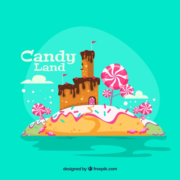 Free Vector colorful candy land background 