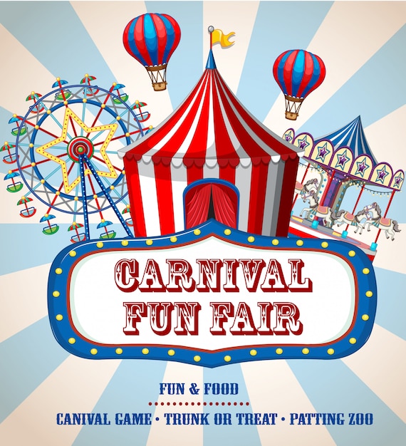 Colorful carnival funfair banner