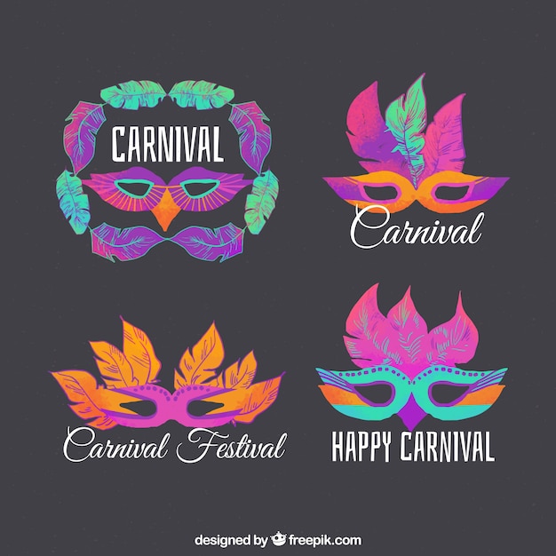 Colorful carnival labels