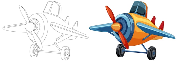 Free Vector colorful cartoon airplane illustration