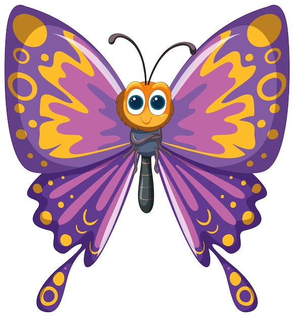 Free vector colorful cartoon butterfly illustration