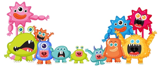 Free Vector colorful cartoon monsters group