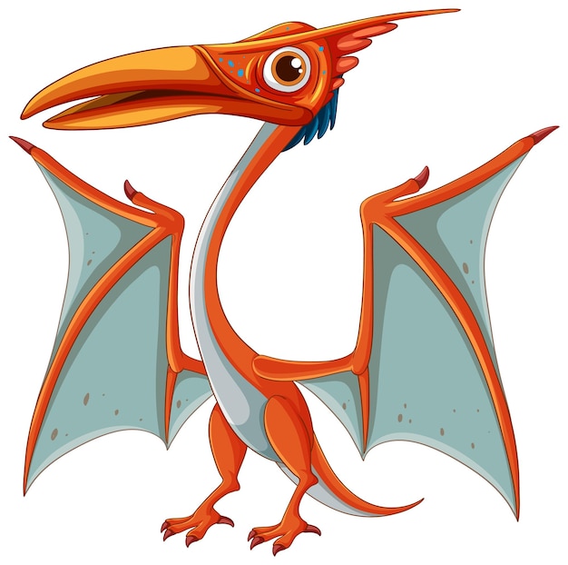 Free Vector colorful cartoon pterodactyl illustration