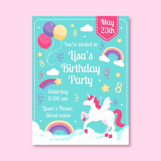 Colorful children's birthday card template