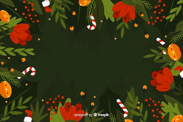 Colorful christmas background in flat design