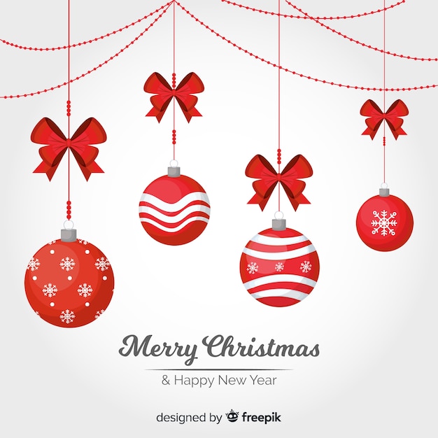 Colorful christmas ball collection with flat design