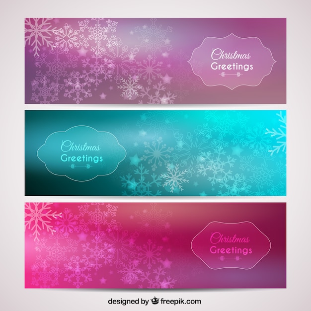 Colorful christmas banners