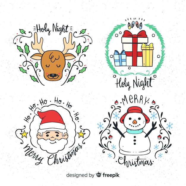 Free Vector colorful christmas composition with lovely style