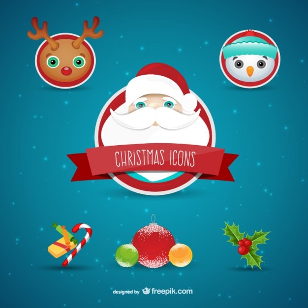 Free Vector colorful christmas icons