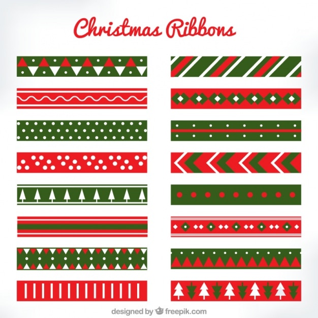 Free Vector colorful christmas ribbons with great designs