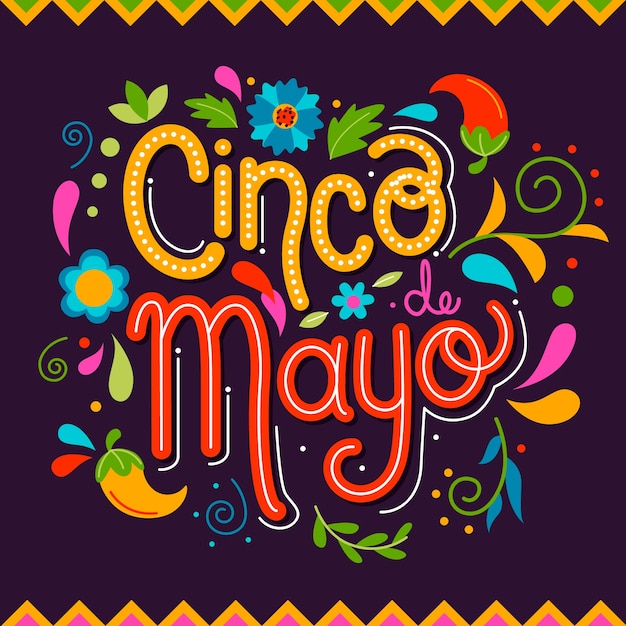 Free Vector colorful cinco de mayo lettering